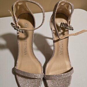 Stuart Weitzman Nudistcurve Crystal Nova Sandals Heels-Brand NEW
